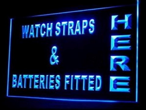 OPEN Watch Straps Batteries LED Neon Sign